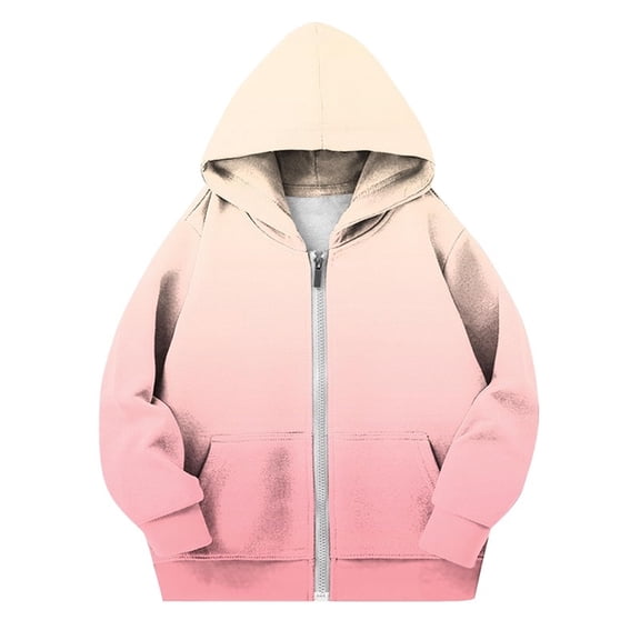 Children Boy Girl Gradient Fleece Lined Wool Jacket Hoods Outfits Sweatshirt for Child Long Sleeve Casual Cute Warm Thick Fuzzy with Hood Fall Winter 2026 11 Year