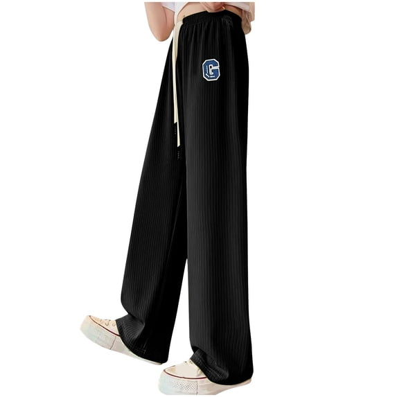 Children Boy Girl Pants Sweatpants for Kid Faux Silk Rayon Track Gym Brunch Jogger Thin Flare Bell Bottom Straight Leg Long Bootcut Leg Summer Fall 2026 Clothes 15 Years