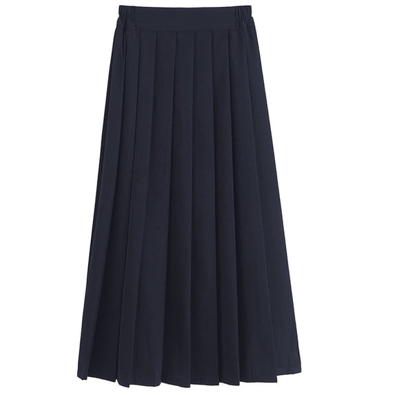 Children Boy Girl Pleated Elastic Waist Basic Maxi Long Mini Petite Skirts for Kid Work Uniform 2026 Clothes Regular Fit L