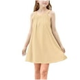 thumbnail image 1 of Children Boy Girl Sleeveless Spaghetti Strap Star Graphic Dresses for Kid Spandex Cute Camisole Tank A Line Plain Midi Summer Fall 2026 Clothes Trendy Y2K 9 Years, 1 of 9