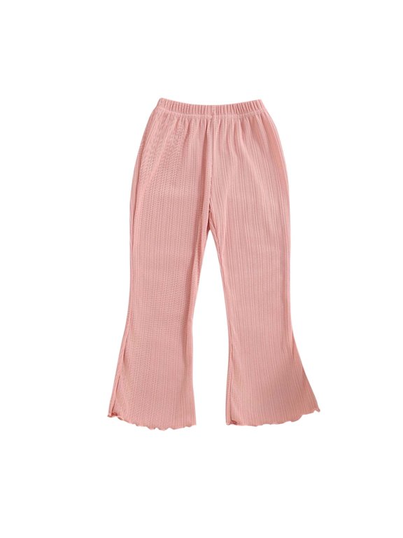 Children Boy Girl Trousers Pants for Child Rayon Lounge Flare Bell Bottom Plain Long Bootcut Leg Fall Summer Trousers Pants 2026 Clothing 5 Years