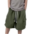 thumbnail image 1 of Children Boy Girl Wild Cargo Pants Shorts for Child Lace Faux Silk Tie Knot Straight Leg Elastic Waist Plain Summer Fall Pants 2026 Clothing Country Concert, 1 of 4