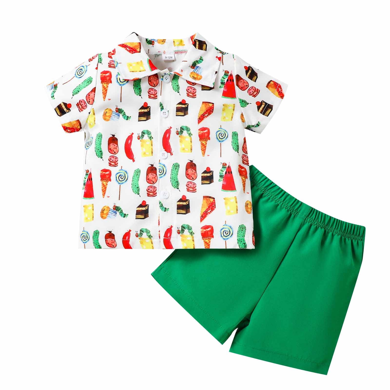 Mud Pie Baby Short Set - Horse Print Cotton Top & Shorts For 9-12 Months