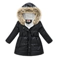 thumbnail image 1 of Children Boys Girls Down Coat Winter Autumn Thicken Woolen Hooded Cotton-padded Parka Coat Warm Jackets Toddler Kids Outerwear, 1 of 6