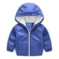 thumbnail image 1 of Children Boys Girls Rain Coats Casual Long Sleeved Waterproof Hooded Jackets Windbreaker Comfortable Lightweight Jacket Blue 6 Years, 1 of 7