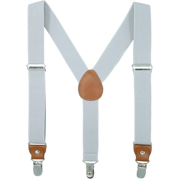 Children Boys Kids Adults Suspenders - Sturdy Metal Clips Genuine Leather Suspender