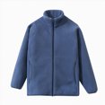 thumbnail image 1 of Children Boys Winter Windproof Solid Zipper Coat Jacket Kids Warm Fleece Outerwear Jacket,Fleece Zip Jacket 3-4 Years, 1 of 6