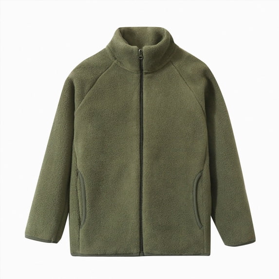 Children Boys Winter Windproof Solid Zipper Coat Jacket Kids Warm Fleece Outerwear Jacket,Fleece Zip Jacket 9-10 Years
