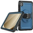thumbnail image 1 of for Kids Rugged Heavy Duty Case for Samsung Galaxy Tab A9 8.7" 2023 SM-X110 / SM-X115, Shockproof 360 Degree Rotatable Kickstand with Handstrap Protective Hybrid Cover Case for Tab A9, Navyblue, 1 of 10
