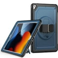 thumbnail image 1 of Children Case for iPad 9th/8th/7th Generation, with 360 Rotating Stand, Hand Strap, Shoulder Strap, Pen Holder Full-Body Shockproof Protective Rugged Case for iPad 10.2" 2021/2020/2019 - Navyblue, 1 of 10