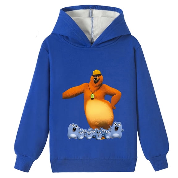 Children Casual Hoodie Grizzy and the Lemmings Long Sleeve Pullover Tops Boys Girls Brushed Sweatshirt