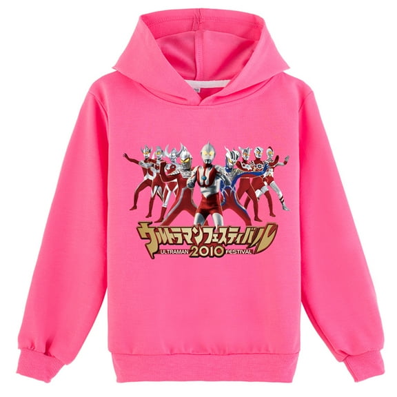 Children Casual Hoodie Kids Ultraman Long Sleeve Pullover Tops Hooded Sweatshirt Loose Fit for Boys Girls Clothings
