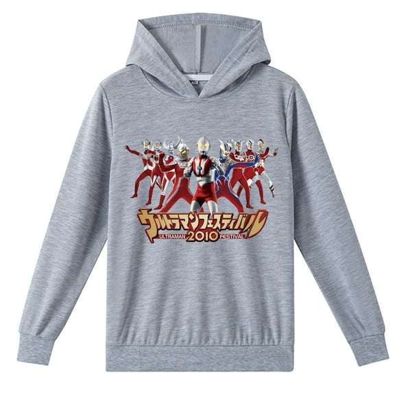 Children Casual Hoodie Kids Ultraman Long Sleeve Pullover Tops Hooded Sweatshirt Loose Fit for Boys Girls Clothings