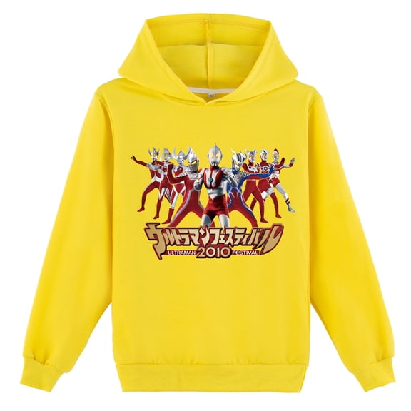 Children Casual Hoodie Kids Ultraman Long Sleeve Pullover Tops Hooded Sweatshirt Loose Fit for Boys Girls Clothings