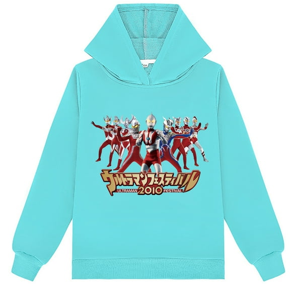 Children Casual Hoodie Kids Ultraman Long Sleeve Pullover Tops Hooded Sweatshirt Loose Fit for Boys Girls Clothings