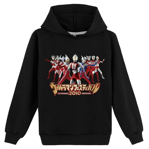 Children Casual Hoodie Kids Ultraman Long Sleeve Pullover Tops Hooded Sweatshirt Loose Fit for Boys Girls Clothings
