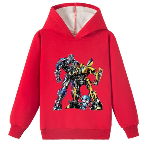 Children Casual Hoodie Transformers Long Sleeve Pullover Tops Boys Girls Brushed Sweatshirt