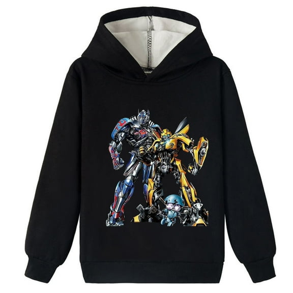 Children Casual Hoodie Transformers Long Sleeve Pullover Tops Boys Girls Brushed Sweatshirt