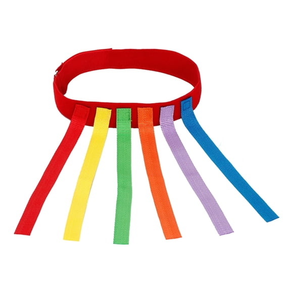 Children Catching Tail Training Equipment Kindergarten Tail Pulling Belt Parent Child Activity Game Props with 6 Tails Red