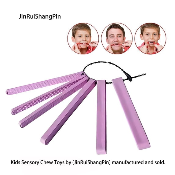 Children Chew Toys, Dental Bite Blocks, Improve Chewing and Biting, Mandibular Graded Bite Blocks (Purple)