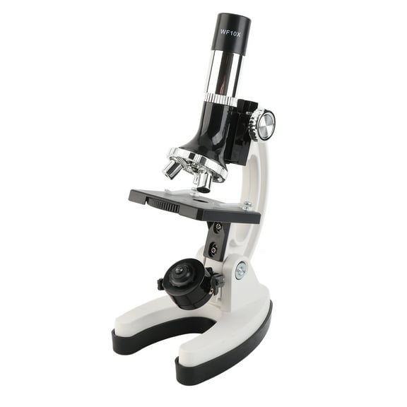 Children Children Microscope Kit Large Eyepiece 100X-1200X High Definition High Power Metal Microscope With Light Source Kids Educational Experiment Microscopic Magnifier