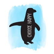 Children Choose Happy Uplifting Quote Wall Decal Decoration Cute Penguin Cool Silhouette Positive Life Quotes Lasts Years and Easily Removable - Size 8 InW x 10 InH