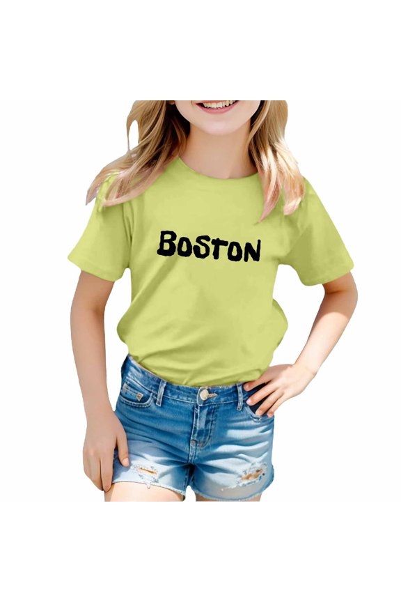 Children City Place Name Theme Printed T Shirt Boys and Girls Casual Comfortable Top 4t Girls Shirt Clothes for Junior Girls Girls Top Pack Kids Easter Shirts Girls Light Long Sleeve Girls Shirt
