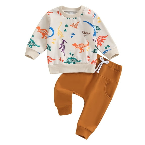 Children Clothing Tracksuit  9M 12M 18M 24M 3Y 4Y Toddler Baby Boy Autumn Clothes Dinosaur Print Sweatshirts Pants Baby Boy Casual Clothing Sets