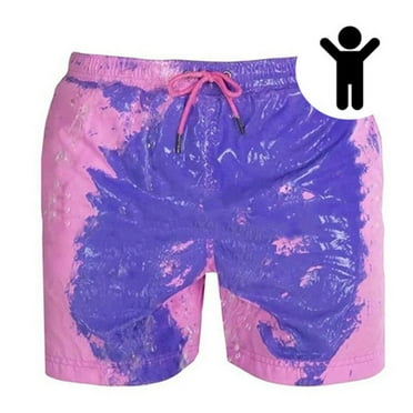Children Color Changing Swim Trunks Quick Dry Bathing Suits Beach Holiday Party Swim Shorts Boys Board Shorts For Swimming Summer Kids Gradient Surfing Board Shorts