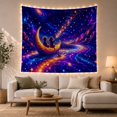 thumbnail image 1 of Children in Crescent Moon Boat Dreamy Fantasy Style for Celestial Art Lovers Galaxy Wall Decor Birthday Gift Tapestry Wall Hanging for Bedroom, Nursery and Dorm, 1 of 7