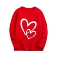 thumbnail image 1 of Children Crewneck Shirt Valentine Heart Design Boys Girls Ages 2-13 Cotton Blend Comfort Top Casual Blouse Spring Fall Play Layering Apparel Festive Gift, 1 of 3