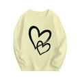 thumbnail image 1 of Children Crewneck Shirt Valentine Heart Design Boys Girls Ages 2-13 Cotton Blend Comfort Top Casual Blouse Spring Fall Play Layering Apparel Festive Gift, 1 of 3