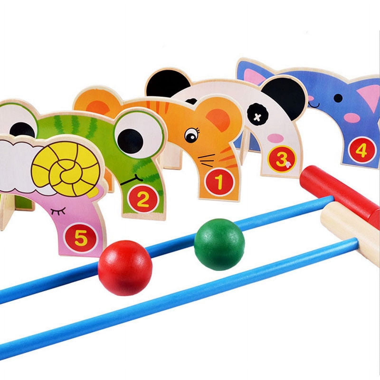 Children Croquet Set Jungle Animal Croquet Game Set Classic Outdoor