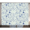 thumbnail image 1 of Ambesonne Cartoon Curtains 2 Panel Set, Geometry Chemistry Theme, 108" x 96", Blue and Ivory, 1 of 3