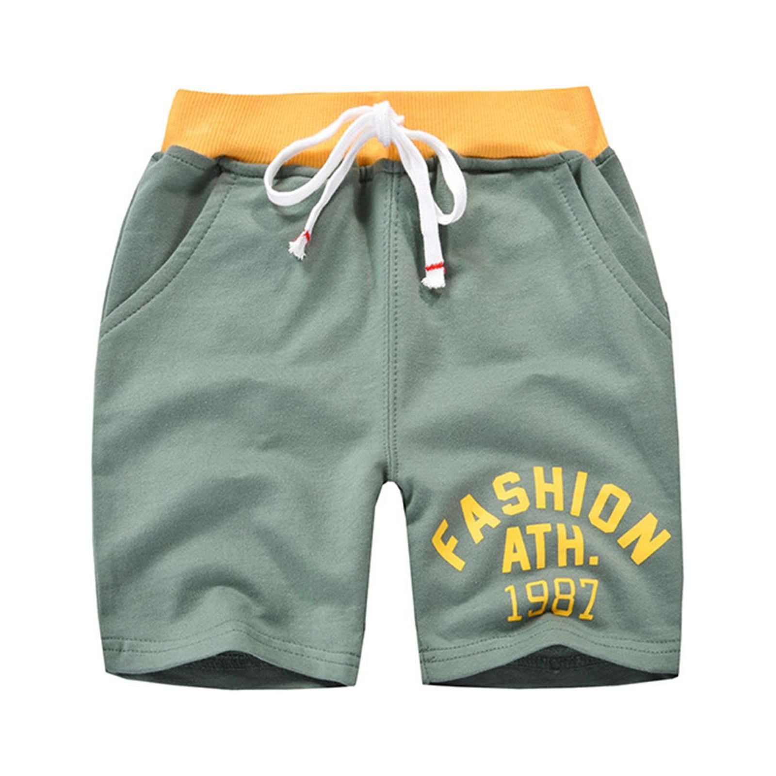 Children Cute Pants Pull On Cartoon Numbers Prints Pockets Shorts