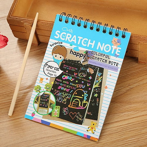 Children DIY Scratch Painting Note 10 sheets Magic Color Rainbow ...