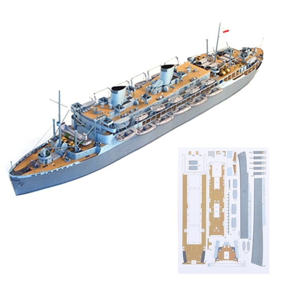 Children DIY Set Model Husky Transport Ship Paper Model for Naval History Collectibles, Finished Size 40x5x5cm APPLAYERR Spare Part