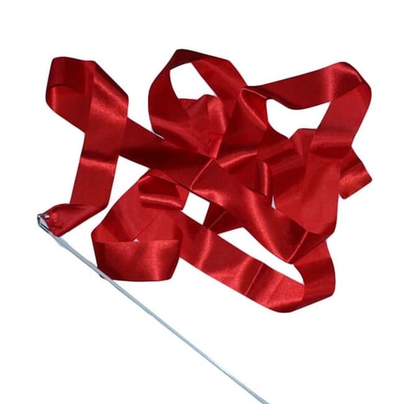 Children Dance Streamers Rhythmic Gymnastics Ribbon, Red - 2 Piece