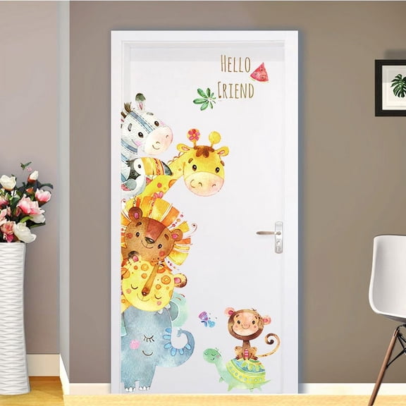 Children Decal Room Wall Sticker Wall Art Mural Removable Kids Decoration Monkey Animals Diy Cartoon Practical