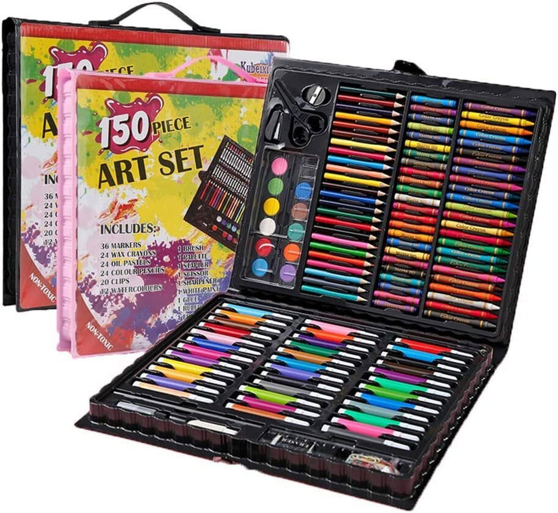 150 Pack Drawing Kits Art Supplies for Kids Adults, Beginners Portable Art  Set Case, Oil Pastels, Crayons, Colored Pencils, Watercolor Pens Gift for  Girls Boys Toddlers Artist,Black 
