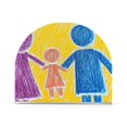 thumbnail image 1 of Children Doodle Family Thick U Shape Acrylic Napkin Holder Non Slip Space Saving for Kitchen, 1 of 9