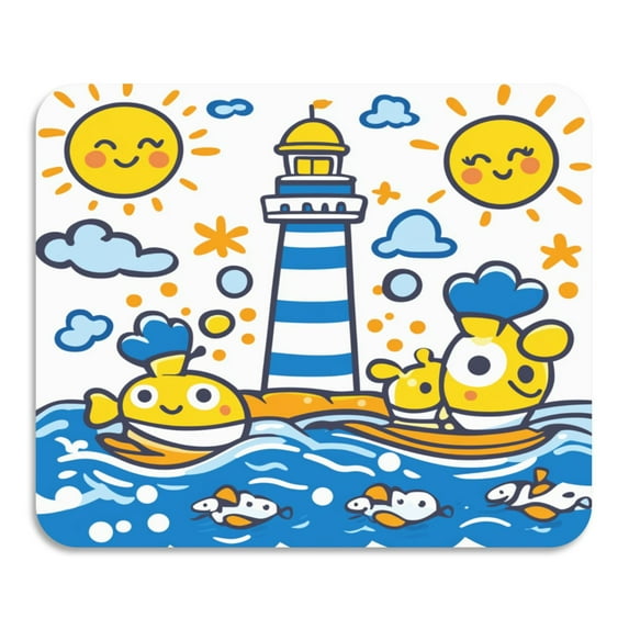 Children Doodle Style Diatomaceous Earth Water Absorbent Mat, Anti-Slip Rubber Backing, 19.7" x 15.7"