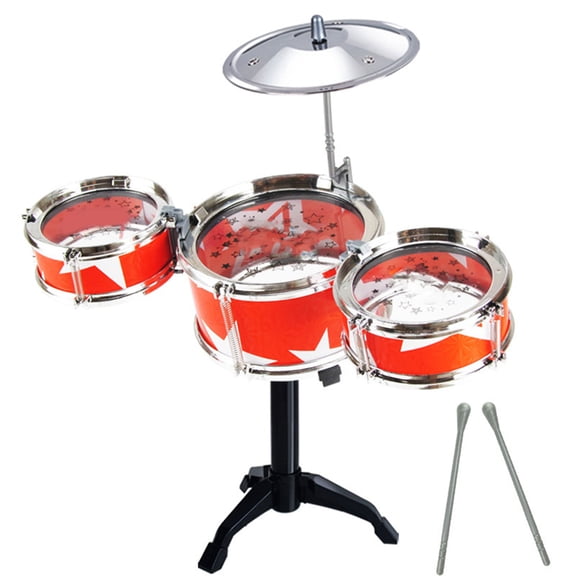 Children Drum Set Kids Percussion Drum Practice Drum Kit Instrument for Music Learning Red