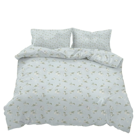 Children Duvet Cover Set Cotton Bedding Set Blue Flower Quilt Cover Adult Home Bedclothes Soft Comforter Cover