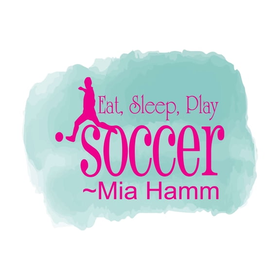 Children Eat Sleep Play Soccer Motivational Quote Wall Decal Decoration Soccer Player Quote Soccer Game Athlete Quotes Lasts Years and Easily Removable - Size: 10 In(W) x 8 In(H)