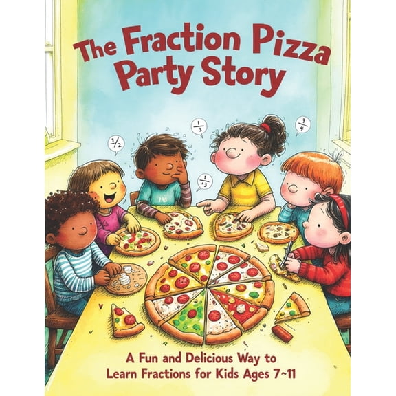 Children Educational Stories The Fraction Pizza Party Story: A Fun and Delicious Way to Learn Fractions for Kids Ages 7-11, Book 6, (Paperback)