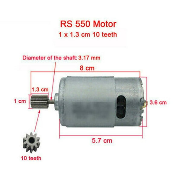 Children Electric Car Motor 550 RS390 RS380 12V 6V DL555 24V 10 Teeth 1cm DC Brushed Motor High Torque Micros Motor 5600-3500rpm
