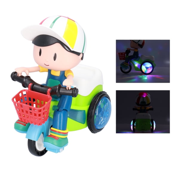 Children Electric Stunt Tricycle Toy with Blinking LED Tires 360 Rotating Vehicles Toy Birthday Gifts for Boys and Girls