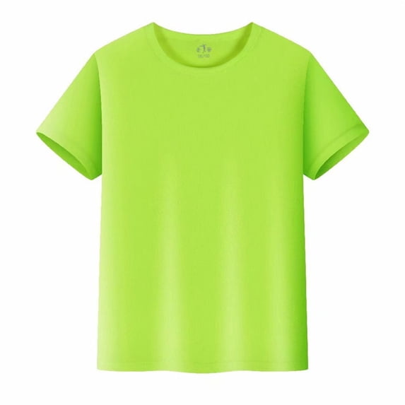 Children Fashion Breathable Mesh Knit T‑Shirt, Solid‑color Short Sleeve Shirt For Summer Indoor Daily Loungewear