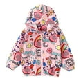 Children Fashion Cute Print Hooded Long Sleeve Hacket Zipper Hooded
